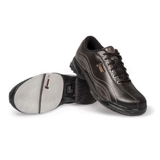Element CO2 Mens Classic Black Laced Up Bowling Shoes with Universal Soles for Right and Left Handed Bowlers