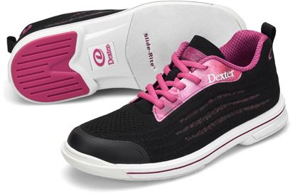 Picture of Dexter Women's DexLite Knit Black Pink Bowling Shoes
