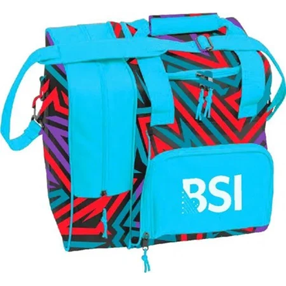 Picture of BSI Deluxe 1 Ball Single Tote Teal Purple Red Bowling Bag