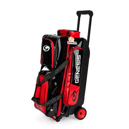 Picture of Genesis Sleek Gloss 3 Ball Triple Roller Black Red Bowling Bag