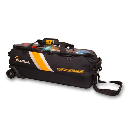 Picture of 900 Global 3 Ball Travel Tote Black Gold Bowling Bag