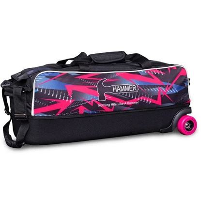 Picture of Hammer Pink Arrows Dye Sub Triple 3 Ball Tote Bowling Bag