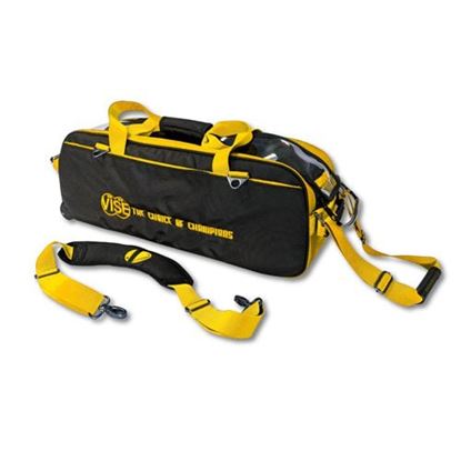 Picture of VISE 3 Ball Triple Tote Black Yellow Bowling Bag