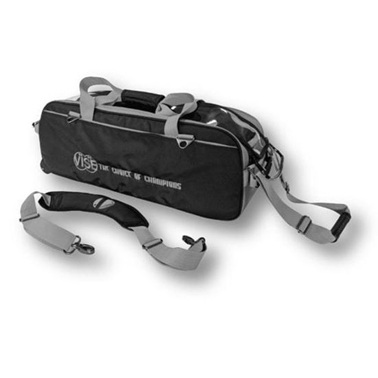 Picture of VISE 3 Ball Triple Tote Black Silver Bowling Bag