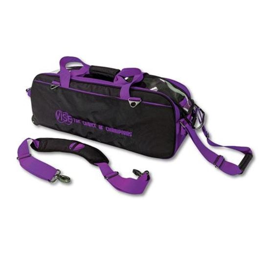 Picture of VISE 3 Ball Triple Tote Black Purple Bowling Bag