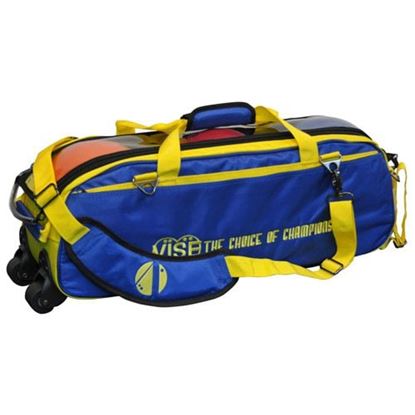 Picture of VISE 3 Ball Triple Tote Blue Yellow Bowling Bag
